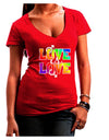 Love Is Love Gay Pride Womens V-Neck Dark T-Shirt-Womens V-Neck T-Shirts-TooLoud-Red-Juniors Fitted Small-Davson Sales