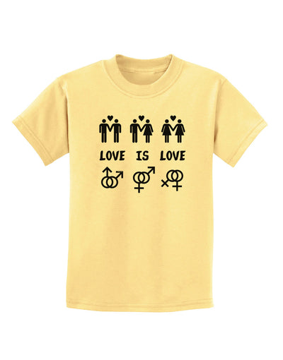 Love Is Love LGBT Marriage Equality Childrens T-Shirt-Childrens T-Shirt-TooLoud-Daffodil-Yellow-X-Small-Davson Sales