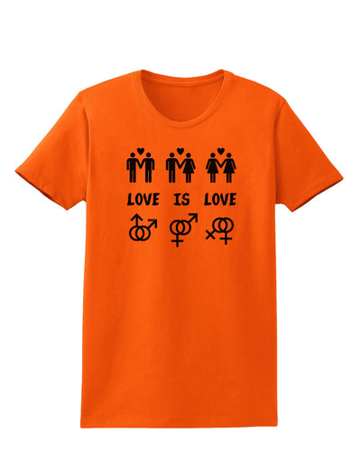 Love Is Love LGBT Marriage Equality Womens T-Shirt-Womens T-Shirt-TooLoud-Orange-X-Small-Davson Sales