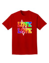 Love Is Love Lesbian Pride Adult Dark T-Shirt-Mens T-Shirt-TooLoud-Red-Small-Davson Sales