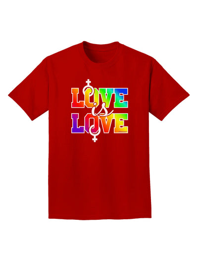 Love Is Love Lesbian Pride Adult Dark T-Shirt-Mens T-Shirt-TooLoud-Red-Small-Davson Sales