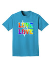 Love Is Love Lesbian Pride Adult Dark T-Shirt-Mens T-Shirt-TooLoud-Turquoise-Small-Davson Sales