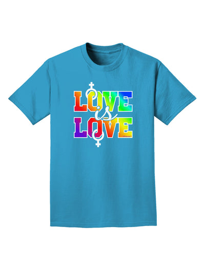 Love Is Love Lesbian Pride Adult Dark T-Shirt-Mens T-Shirt-TooLoud-Turquoise-Small-Davson Sales