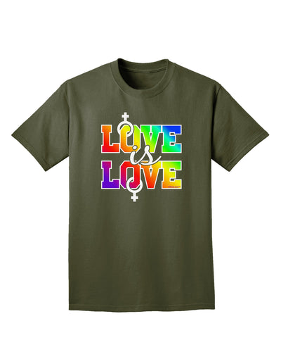 Love Is Love Lesbian Pride Adult Dark T-Shirt-Mens T-Shirt-TooLoud-Military-Green-Small-Davson Sales