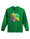 Love Is Love Lesbian Pride Adult Long Sleeve Dark T-Shirt-TooLoud-Kelly-Green-Small-Davson Sales