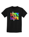 Love Is Love Lesbian Pride Childrens Dark T-Shirt-Childrens T-Shirt-TooLoud-Black-X-Small-Davson Sales