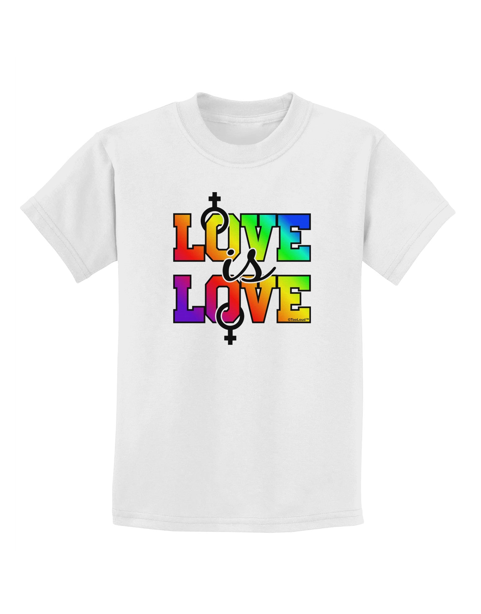 Love Is Love Lesbian Pride Childrens T-Shirt-Childrens T-Shirt-TooLoud-White-X-Small-Davson Sales