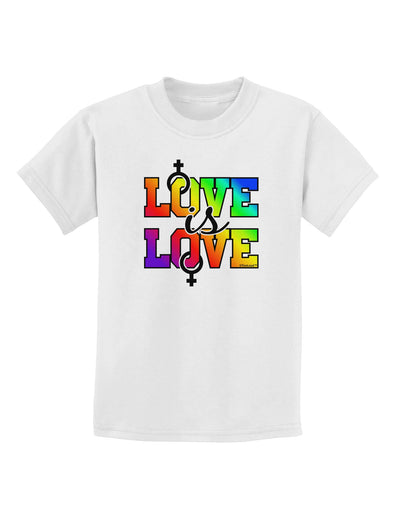 Love Is Love Lesbian Pride Childrens T-Shirt-Childrens T-Shirt-TooLoud-White-X-Small-Davson Sales