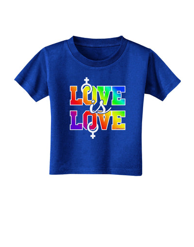 Love Is Love Lesbian Pride Toddler T-Shirt Dark-Toddler T-Shirt-TooLoud-Royal-Blue-2T-Davson Sales