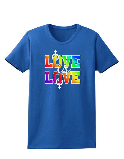 Love Is Love Lesbian Pride Womens Dark T-Shirt-Womens T-Shirt-TooLoud-Royal-Blue-X-Small-Davson Sales