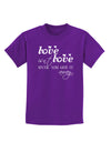 Love Isn't Love Until You Give It Away Childrens Dark T-Shirt-Childrens T-Shirt-TooLoud-Purple-X-Small-Davson Sales