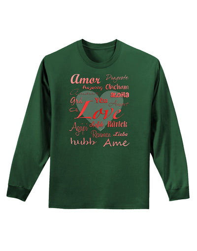 Love Languages Adult Long Sleeve Dark T-Shirt by TooLoud-TooLoud-Dark-Green-Small-Davson Sales