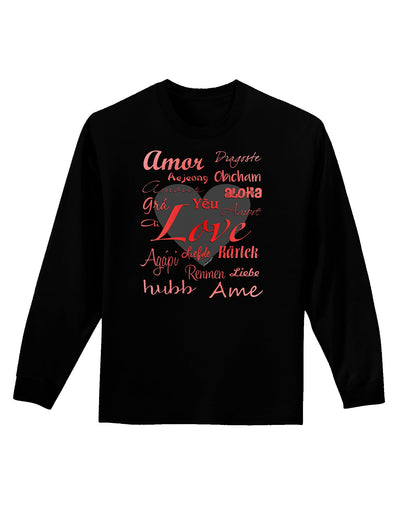 Love Languages Adult Long Sleeve Dark T-Shirt by TooLoud-TooLoud-Black-Small-Davson Sales