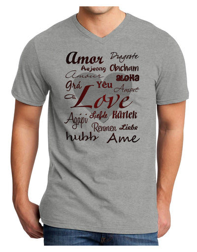 Love Languages Adult V-Neck T-shirt by TooLoud-Mens V-Neck T-Shirt-TooLoud-HeatherGray-Small-Davson Sales