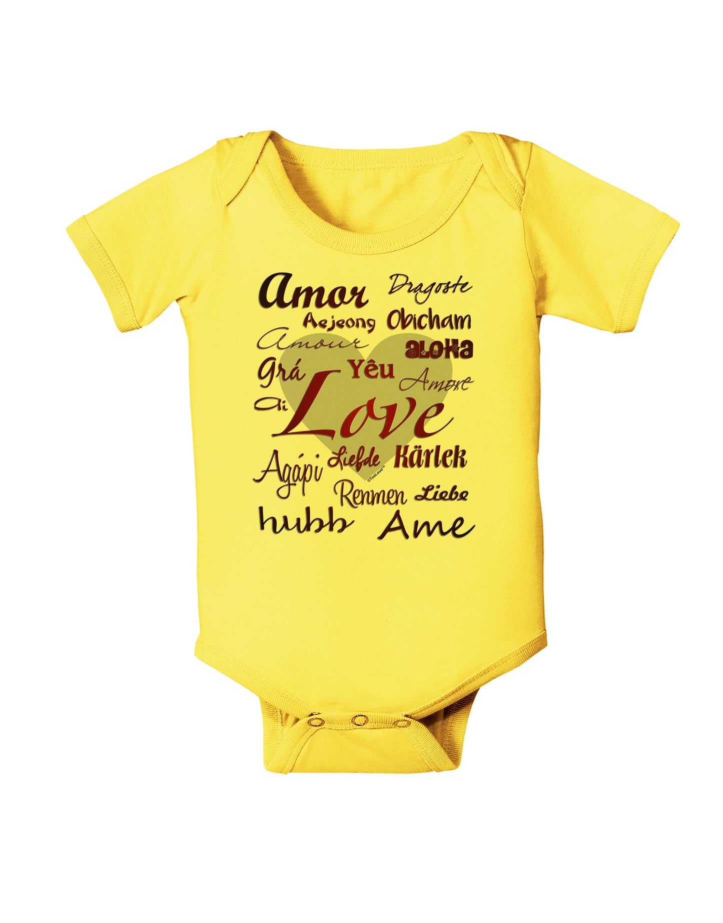 Love Languages Baby Romper Bodysuit by TooLoud-Baby Romper-TooLoud-Yellow-06-Months-Davson Sales