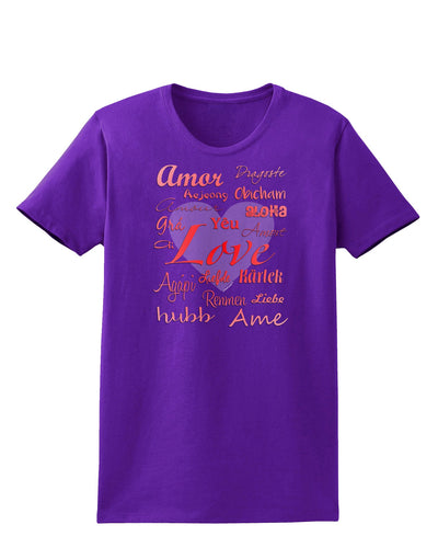 Love Languages Womens Dark T-Shirt by TooLoud-Womens T-Shirt-TooLoud-Purple-X-Small-Davson Sales