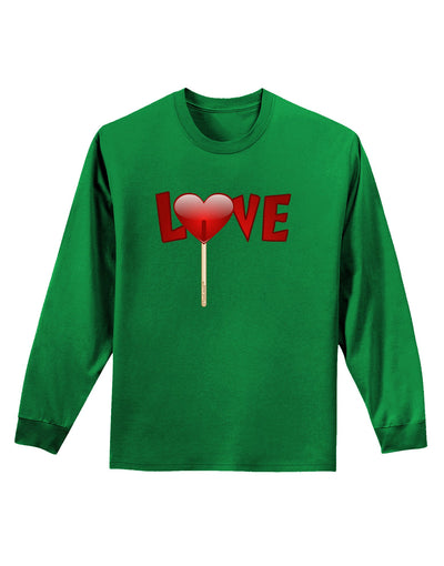 Love Lollipop Adult Long Sleeve Dark T-Shirt-TooLoud-Kelly-Green-Small-Davson Sales