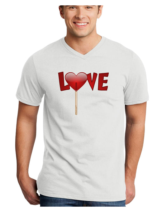 Love Lollipop Adult V-Neck T-shirt-Mens V-Neck T-Shirt-TooLoud-White-Small-Davson Sales