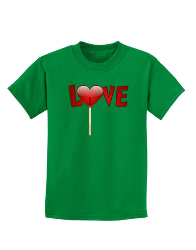 Love Lollipop Childrens Dark T-Shirt-Childrens T-Shirt-TooLoud-Kelly-Green-X-Small-Davson Sales