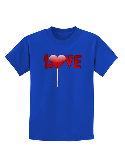 Love Lollipop Childrens Dark T-Shirt-Childrens T-Shirt-TooLoud-Royal-Blue-X-Small-Davson Sales