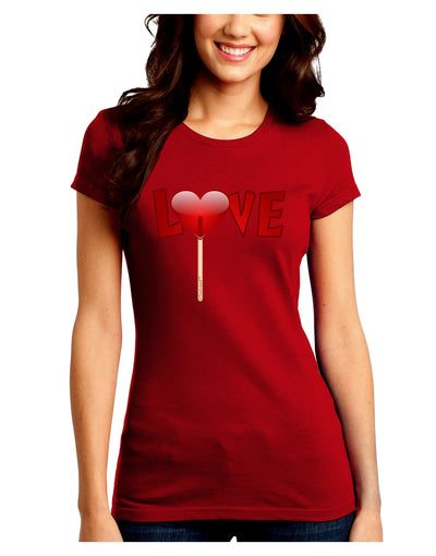 Love Lollipop Juniors Petite Crew Dark T-Shirt-T-Shirts Juniors Tops-TooLoud-Red-Juniors Fitted Small-Davson Sales