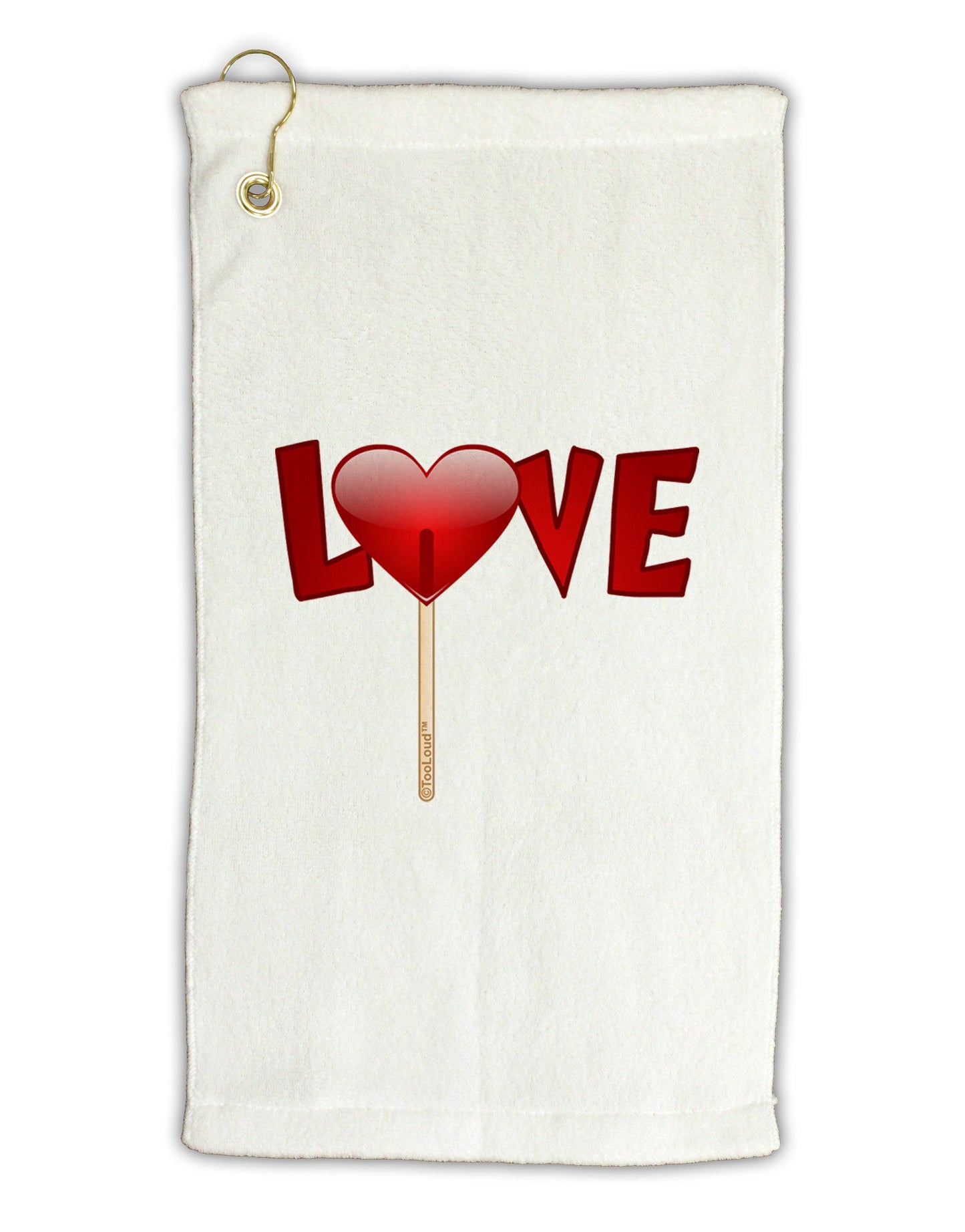 Love Lollipop Micro Terry Gromet Golf Towel 11"x19-Golf Towel-TooLoud-White-Davson Sales