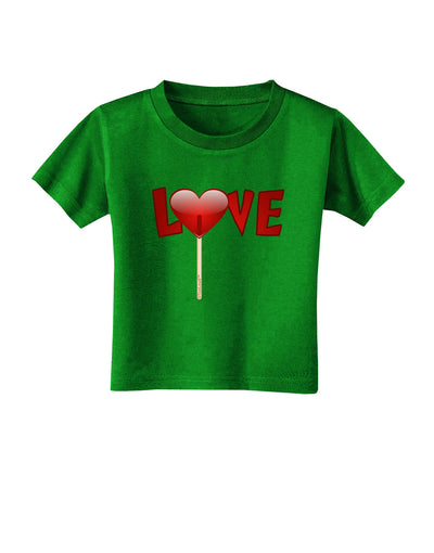 Love Lollipop Toddler T-Shirt Dark-Toddler T-Shirt-TooLoud-Clover-Green-2T-Davson Sales