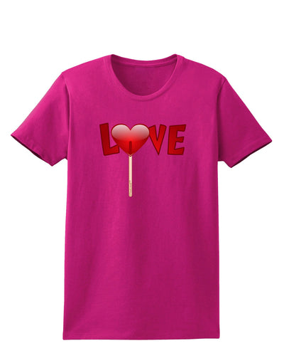 Love Lollipop Womens Dark T-Shirt-TooLoud-Hot-Pink-Small-Davson Sales