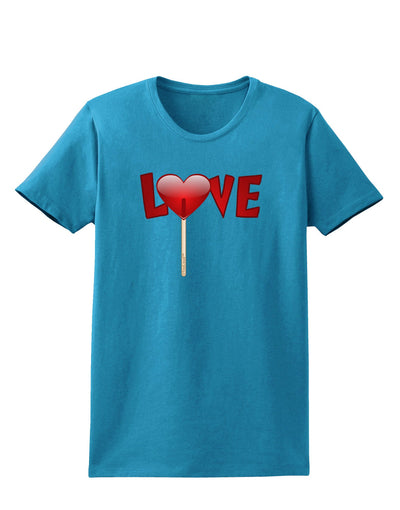 Love Lollipop Womens Dark T-Shirt-TooLoud-Turquoise-X-Small-Davson Sales