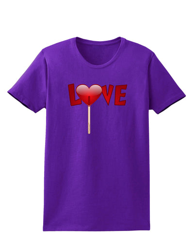 Love Lollipop Womens Dark T-Shirt-TooLoud-Purple-X-Small-Davson Sales