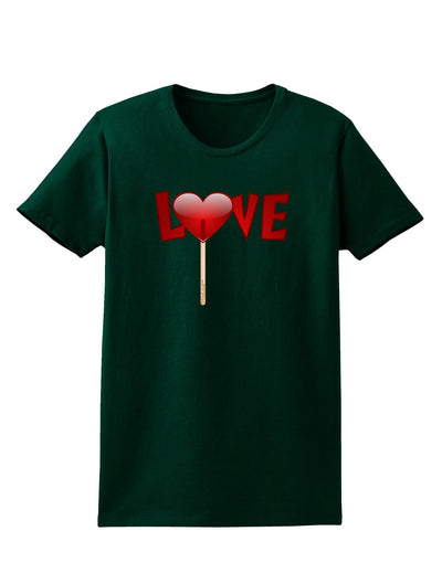 Love Lollipop Womens Dark T-Shirt-TooLoud-Forest-Green-Small-Davson Sales