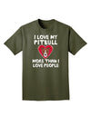 Love Pitbull More Than People Adult Dark T-Shirt-Mens T-Shirt-TooLoud-Military-Green-Small-Davson Sales