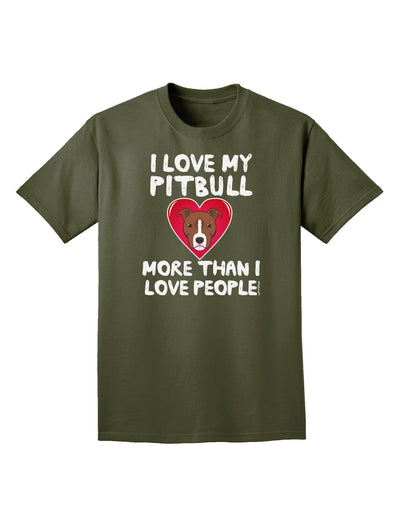 Love Pitbull More Than People Adult Dark T-Shirt-Mens T-Shirt-TooLoud-Military-Green-Small-Davson Sales