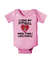 Love Pitbull More Than People Baby Romper Bodysuit-Baby Romper-TooLoud-Pink-06-Months-Davson Sales