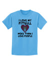 Love Pitbull More Than People Childrens T-Shirt-Childrens T-Shirt-TooLoud-Aquatic-Blue-X-Small-Davson Sales