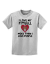 Love Pitbull More Than People Childrens T-Shirt-Childrens T-Shirt-TooLoud-AshGray-X-Small-Davson Sales