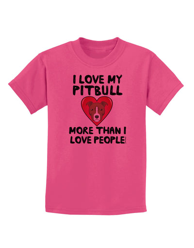 Love Pitbull More Than People Childrens T-Shirt-Childrens T-Shirt-TooLoud-Sangria-X-Small-Davson Sales