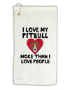 Love Pitbull More Than People Micro Terry Gromet Golf Towel 16 x 25 inch by TooLoud-Golf Towel-TooLoud-White-Davson Sales