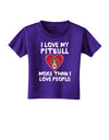 Love Pitbull More Than People Toddler T-Shirt Dark-Toddler T-Shirt-TooLoud-Purple-2T-Davson Sales