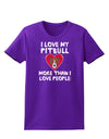 Love Pitbull More Than People Womens Dark T-Shirt-TooLoud-Purple-X-Small-Davson Sales