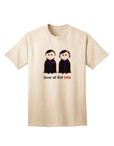 Love at First Bite: Exclusive Vampire Couple Halloween Adult T-Shirt Collection-Mens T-shirts-TooLoud-Natural-Small-Davson Sales