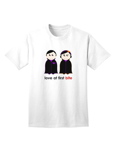 Love at First Bite: Exclusive Vampire Couple Halloween Adult T-Shirt Collection-Mens T-shirts-TooLoud-White-Small-Davson Sales