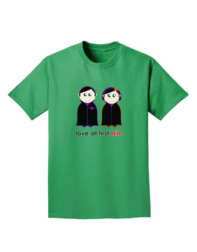 Love at First Bite Vampire Couple Halloween Adult Dark T-Shirt-Mens T-Shirt-TooLoud-Kelly-Green-Small-Davson Sales