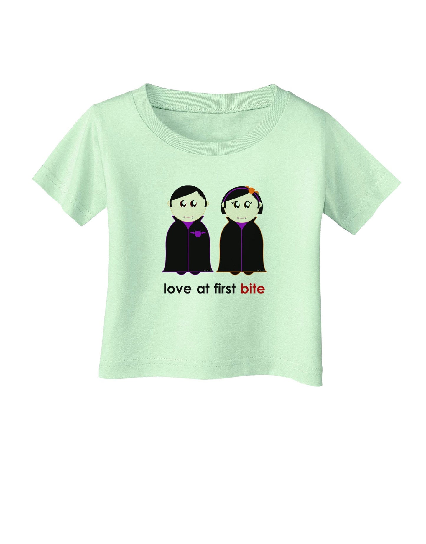 Love at First Bite Vampire Couple Halloween Infant T-Shirt-Infant T-Shirt-TooLoud-Light-Green-06-Months-Davson Sales