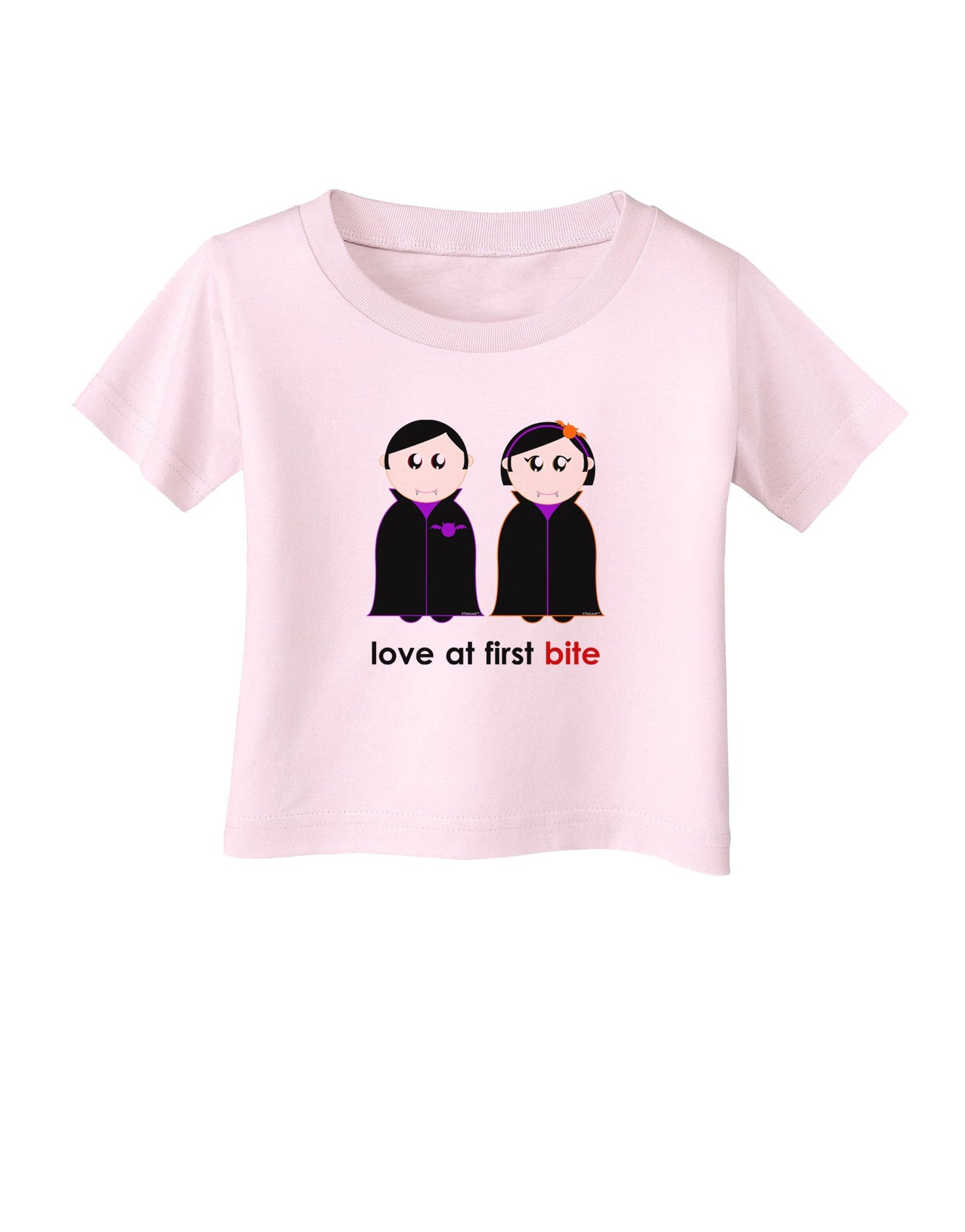 Love at First Bite Vampire Couple Halloween Infant T-Shirt-Infant T-Shirt-TooLoud-Light-Pink-06-Months-Davson Sales