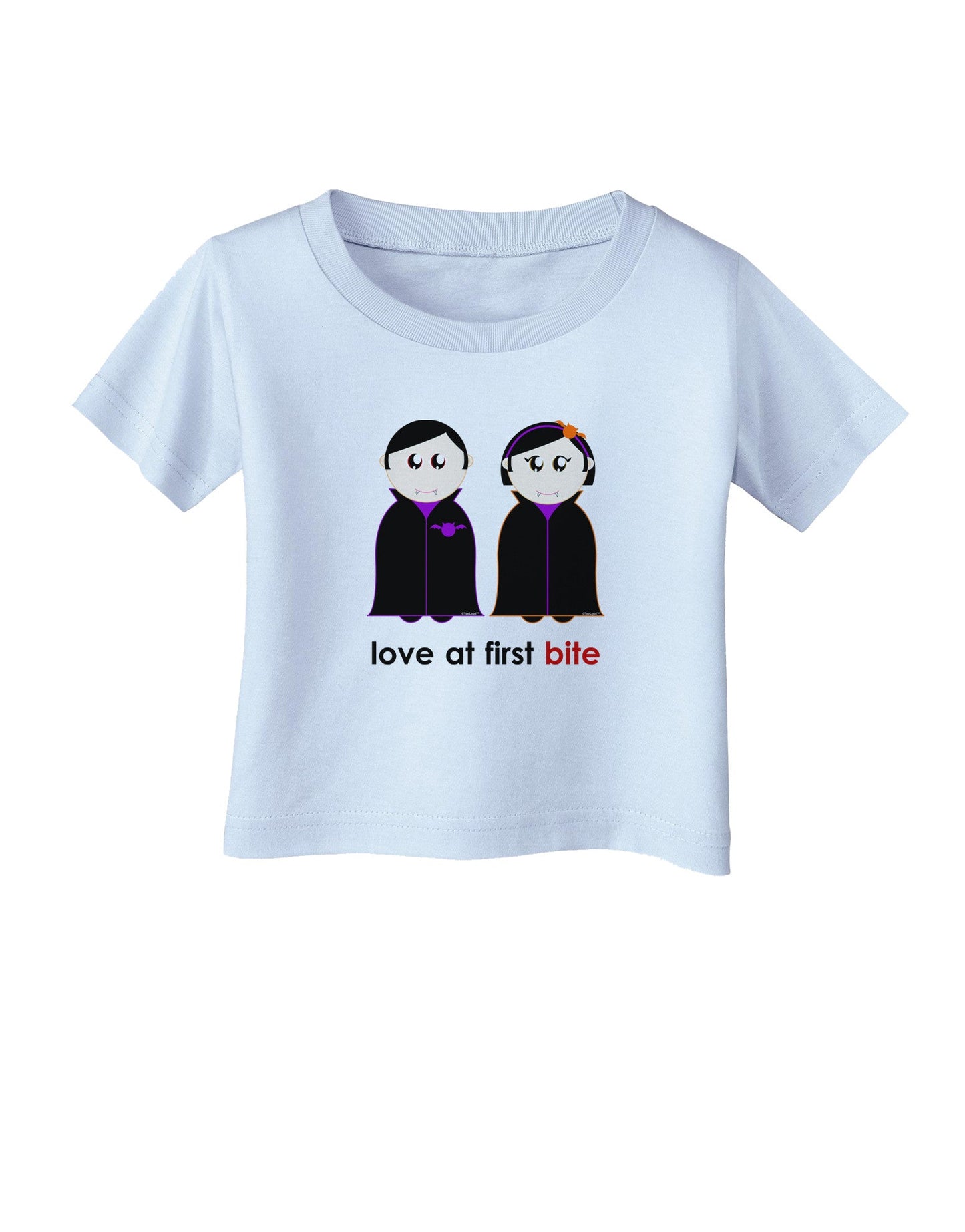 Love at First Bite Vampire Couple Halloween Infant T-Shirt-Infant T-Shirt-TooLoud-Light-Blue-06-Months-Davson Sales