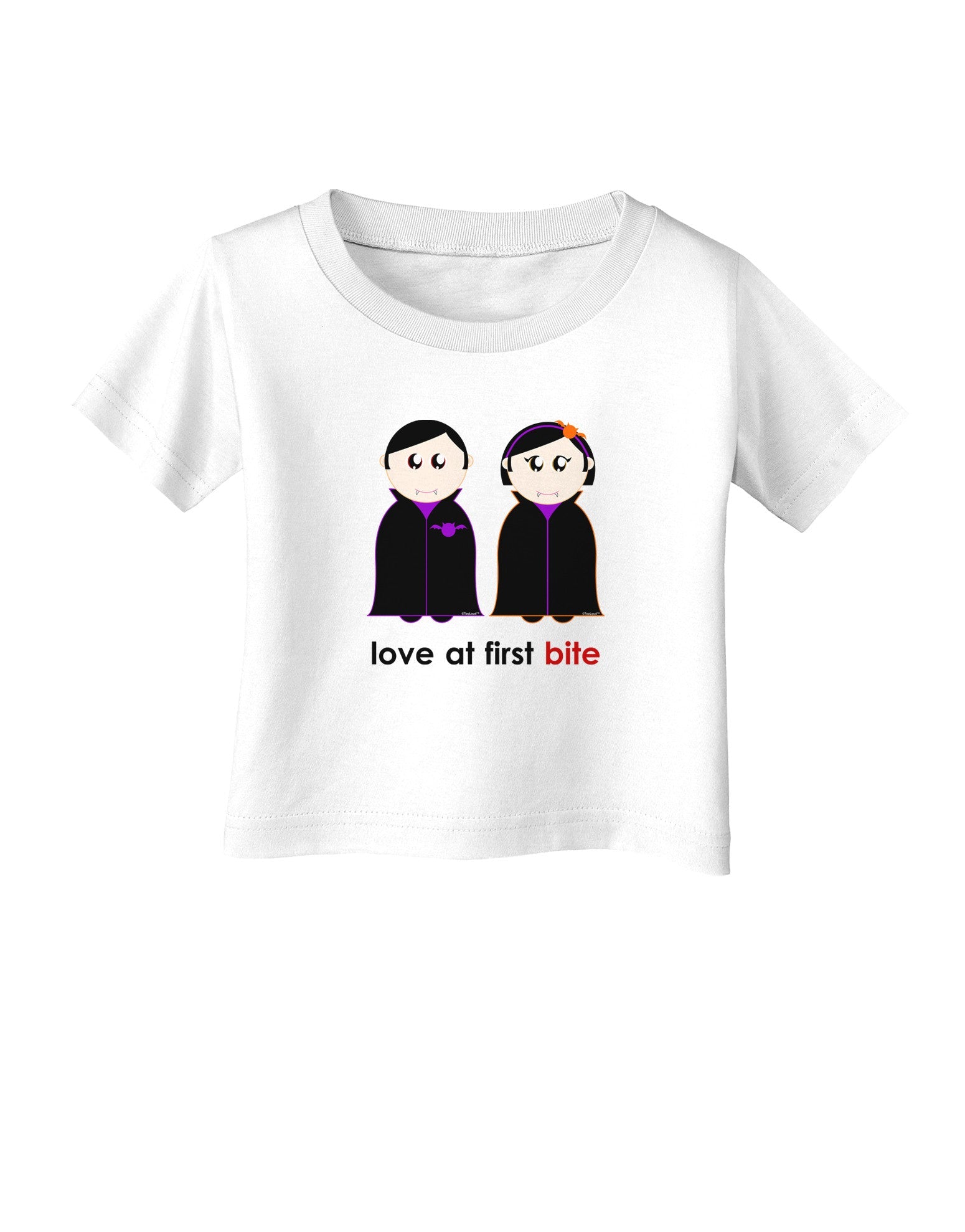 Love at First Bite Vampire Couple Halloween Infant T-Shirt-Infant T-Shirt-TooLoud-White-06-Months-Davson Sales