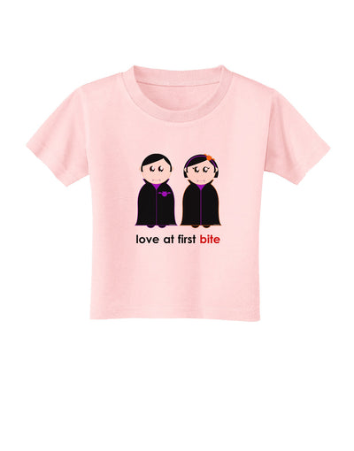 Love at First Bite Vampire Couple Halloween Toddler T-Shirt-Toddler T-Shirt-TooLoud-Light-Pink-2T-Davson Sales