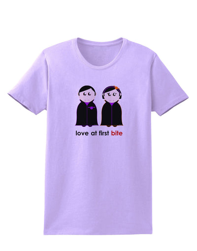 Love at First Bite Vampire Couple Halloween Womens T-Shirt-Womens T-Shirt-TooLoud-Lavender-X-Small-Davson Sales