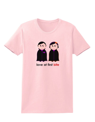 Love at First Bite Vampire Couple Halloween Womens T-Shirt-Womens T-Shirt-TooLoud-PalePink-X-Small-Davson Sales